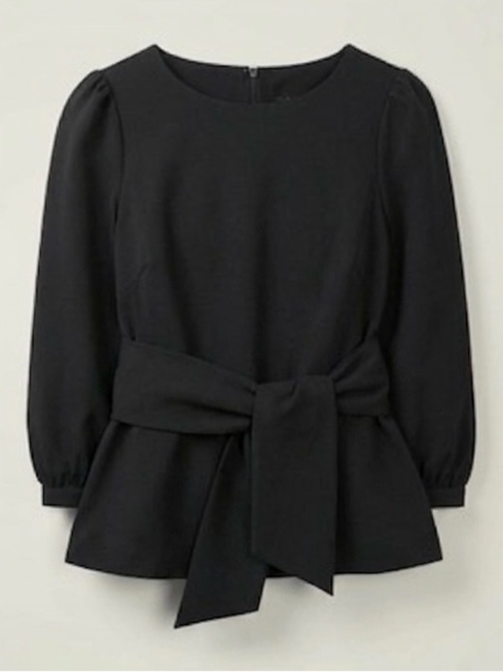 Boden Josephine Ponte Top Asian Inspired Sexy Silhouette Elegant Tie Waist Black